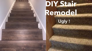 How To Install Vinyl plank or Laminate on Stairs [upl. by Adnala206]