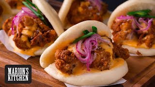 Spicy Fried Chicken Bao Buns  Marions Kitchen [upl. by Darrel]