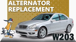 MercedesBenz W203 CClass Alternator Replacement [upl. by Reimer]