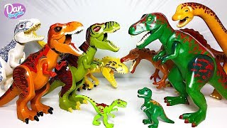 LEGO JURASSIC WORLD DINOSAURS VS PLAYMOBIL DINOS Toys Dinosaur amp Animal Collection [upl. by Sisenej]