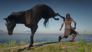 Native American Fights Angry Horse in Red Dead Redemption 2 PC Vol24 [upl. by Durst]