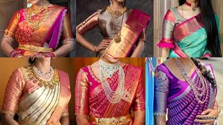 Designer Silk Saree Blouse Designs  25 Amazing Blouse Work Designs For Pattu Sarees [upl. by Bremble]