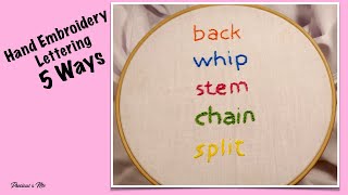 5 Ways to Hand Embroider Letters Lettering  Beginners [upl. by Heather]