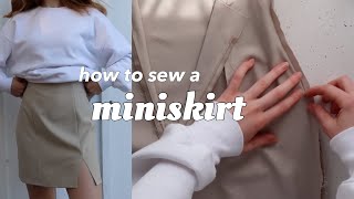 how to sew a MINISKIRT make your own pattern  detailed tutorial [upl. by Ecire]