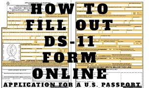 How to Fill out DS 11 form online Application for a US Passport form filler [upl. by Hurff659]