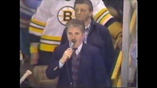 Boston Bruins Canadian and US National Anthems Rene Rancourt Old [upl. by Nesto153]