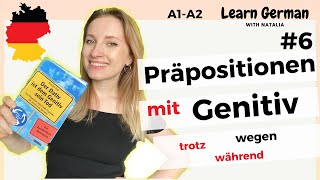 Präpositionen mit Genitiv  67 Prepositions in German I Learn German with Natalia [upl. by Abihsot]