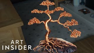 Making Bonsai By Bending Metal Wire  Master Craft [upl. by Camey]