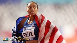 USA dominates in first mixed 4x400 relay Allyson Felix breaks Usain Bolts record  NBC Sports [upl. by Emmi]