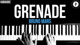 Bruno Mars  Grenade Karaoke SLOWER Acoustic Piano Instrumental Cover Lyrics [upl. by Hayikat399]