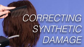 Correcting Synthetic Wig Damage  Wigs 101 [upl. by Ymaj]