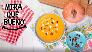 Receta fácil de crema de calabaza  Mira qué Bueno [upl. by Attiuqram]