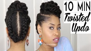 THE 10 MINUTE TWISTED UPDO  Natural Hairstyle [upl. by Wilek]