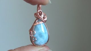 Basic Cabochon Wrap Wire Wrapped Pendant Beginner [upl. by Mela795]