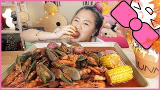 SPICY SEAFOOD BOIL  MUKBANG [upl. by Shanks176]