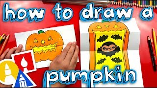 How To Draw A Big Mouth Pumpkin Folding Surprise [upl. by Hashimoto]