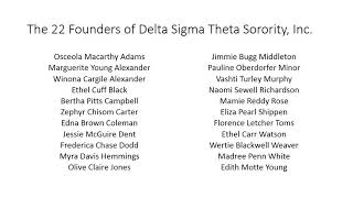 Delta Sigma Theta Sorority 101 Founders [upl. by Iron]