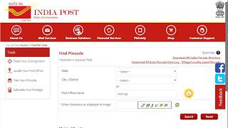 Find all India Pincode based on village or locality or city name from India post site [upl. by Nhepets]