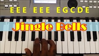 How To Play Jingle Bells Easy Piano Keyboard Tutorial [upl. by Akinna]