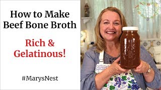 How to Make Rich amp Gelatinous Beef Bone Broth  Bone Broth Recipe [upl. by Narmi]