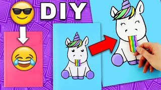 CAHIER QUI CHANGE DHUMEUR DIY EMOJI LICORNE BACK TO SCHOOL [upl. by Ahsekyt]