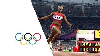 USA Break Womens 4 x 100m Relay World Record  London 2012 Olympics [upl. by Adialeda]