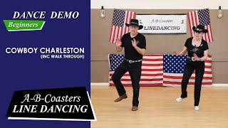 COWBOY CHARLESTON  Line Dance Demo amp Walk Through [upl. by Nevar]