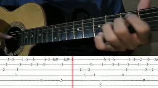 happiness  rex orange county  fingerstyle tutorial tabs on screen [upl. by Galatia]