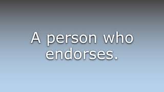 What does Endorser mean [upl. by Adigirb]