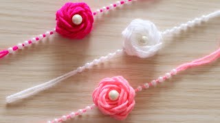 How To Make Rakhi  DIY  Handmade Rakhi  Rakhi Making With Wool [upl. by Adnoraj]