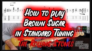 The Rolling Stones Brown Sugar in Standard Tuning Guitar Lesson [upl. by Raveaux]