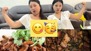 Pork intestine Mukbang 🥳🔥 [upl. by Bartel]