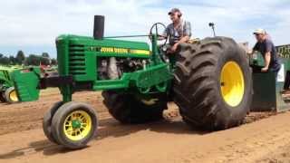 Two Unique John Deere Tractors Pullin Hard [upl. by Hsejar697]