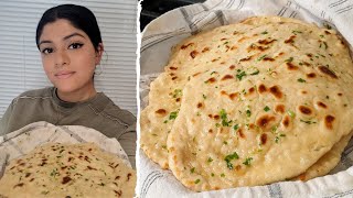 EASY 2Ingredient Naan Recipe  The Best Homemade Garlic Naan Recipe [upl. by Angelita]