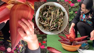 香蕉花（芭蕉花）最好吃的烹製方法How to cook banana flower．The best cooking method for banana flowers [upl. by Acinyt744]