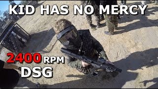 Little Kid Destroys Airsoft Players With 1000 40rps DSG [upl. by Skurnik417]