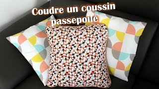 Coudre un coussin passepoilé  Poser un passepoil [upl. by Karb]